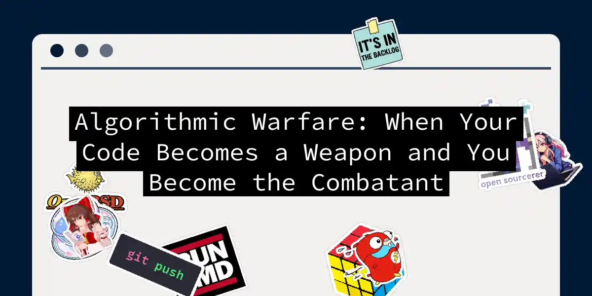 Algorithmic Warfare: When Your Code Becomes a Weapon and You Become the Combatant