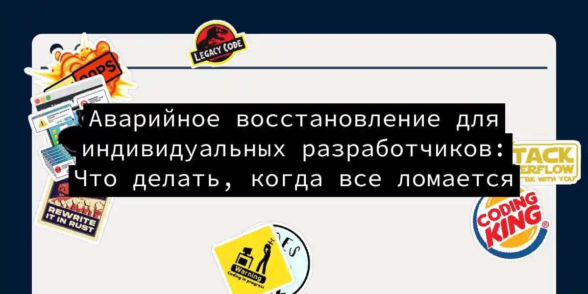 Аварийное восстановление для индивидуальных разработчиков: Что делать, когда все ломается