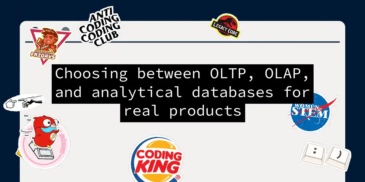Choosing between OLTP, OLAP, and analytical databases for real products