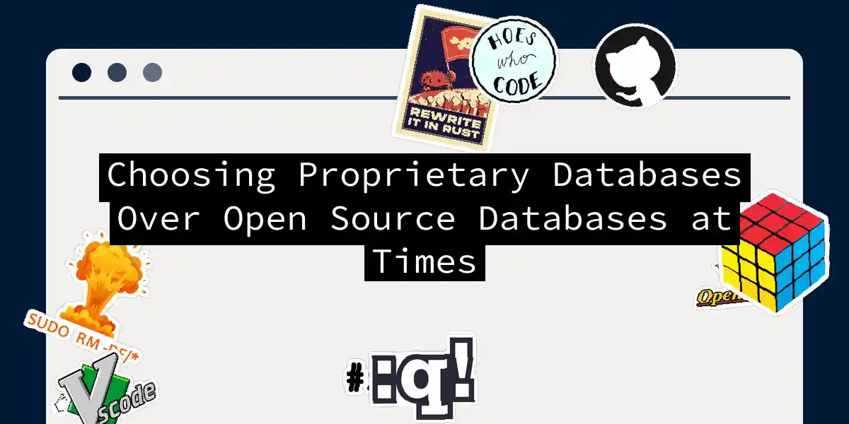 Choosing Proprietary Databases Over Open Source Databases at Times