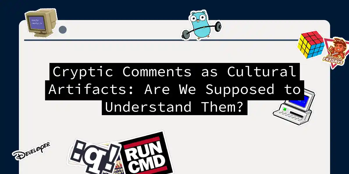 Cryptic Comments as Cultural Artifacts: Are We Supposed to Understand Them?