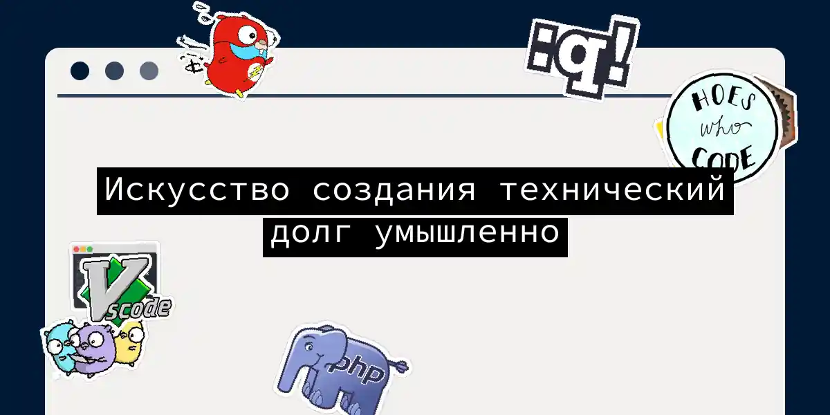 Искусство создания технический долг умышленно