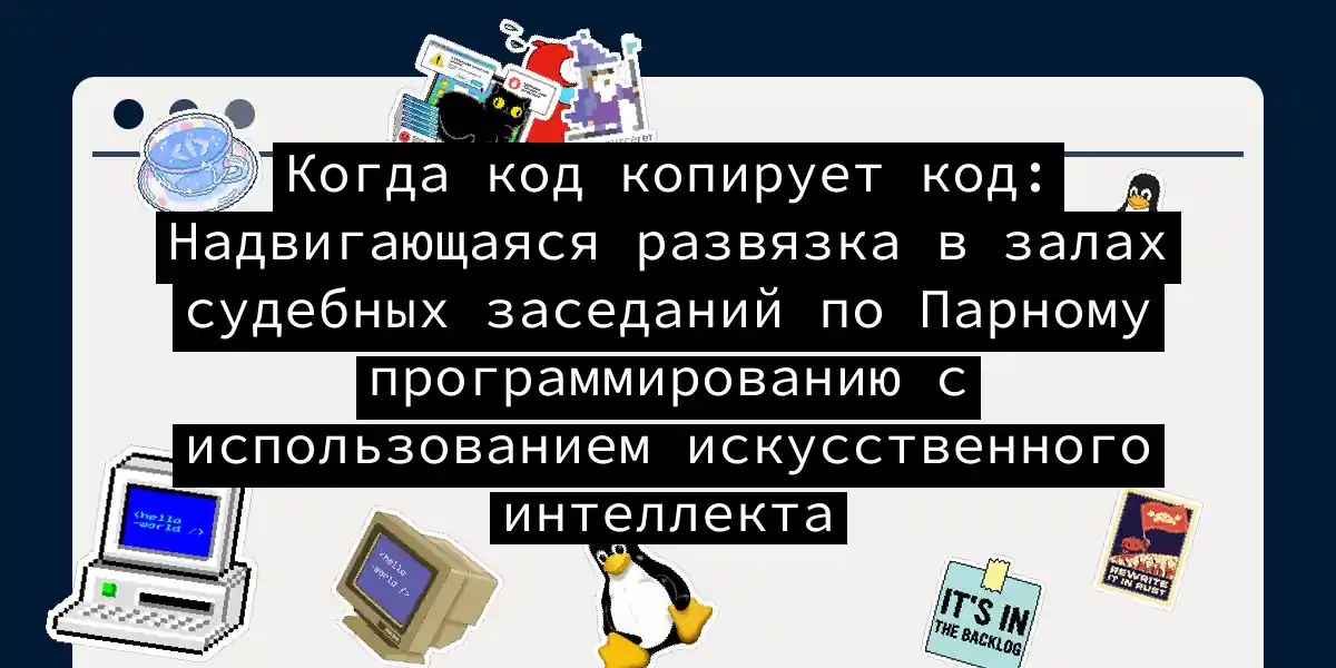 Когда код копирует код: Надвигающаяся развязка в залах судебных заседаний по Парному программированию с использованием искусственного интеллекта