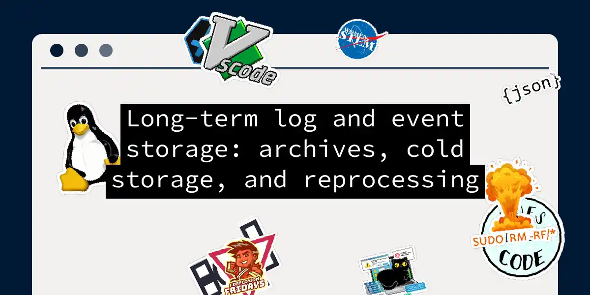 Long-term log and event storage: archives, cold storage, and reprocessing