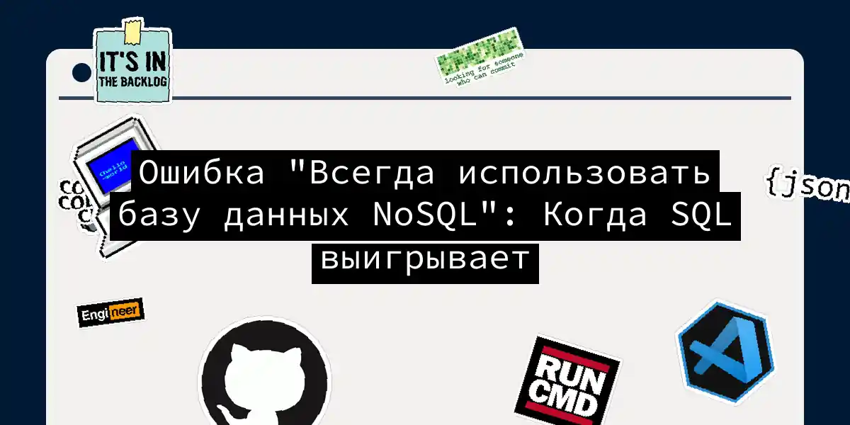 Ошибка 'Всегда использовать базу данных NoSQL': Когда SQL выигрывает
