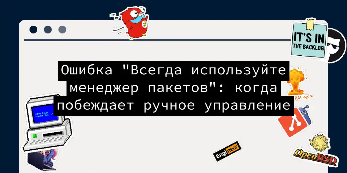 Ошибка 'Всегда используйте менеджер пакетов': когда побеждает ручное управление