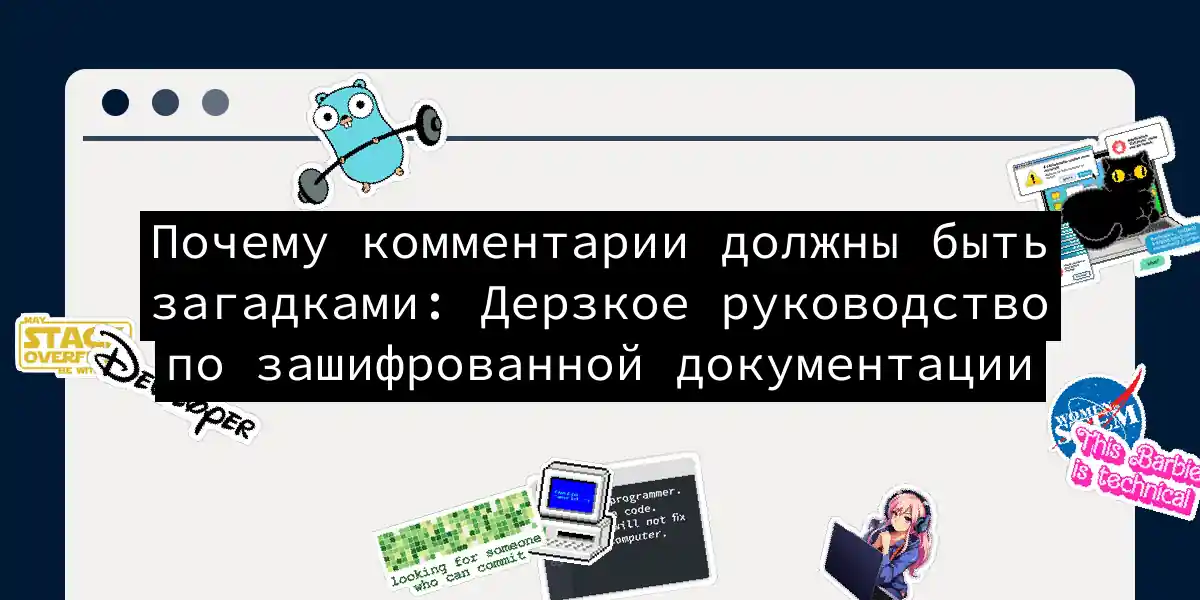 Почему комментарии должны быть загадками: Дерзкое руководство по зашифрованной документации