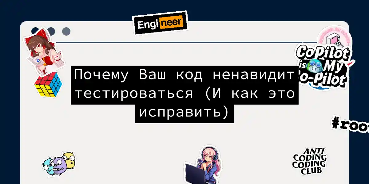 Почему Ваш код ненавидит тестироваться (И как это исправить)