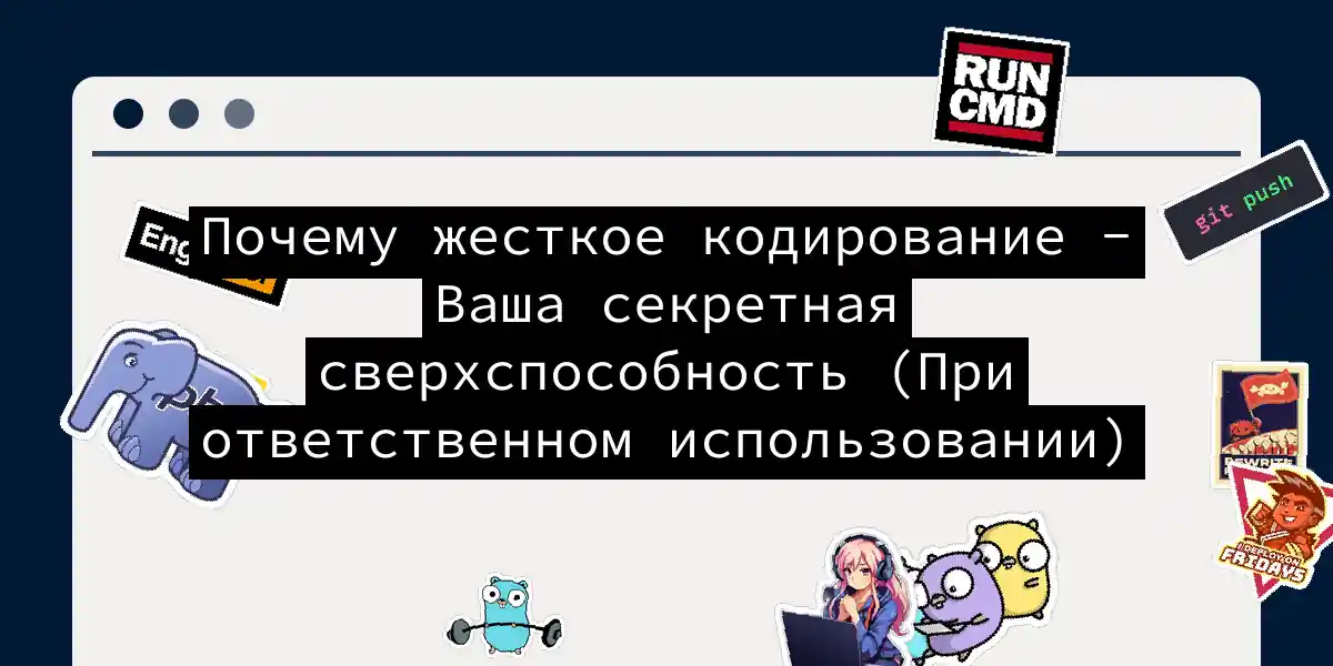 Почему жесткое кодирование - Ваша секретная сверхспособность (При ответственном использовании)