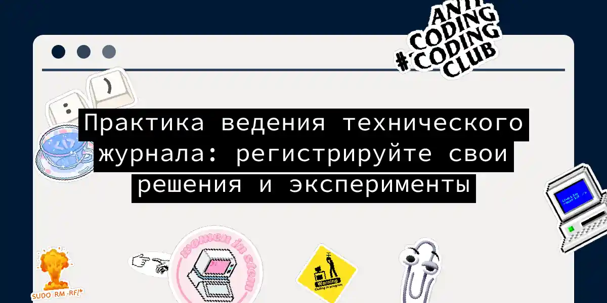 Практика ведения технического журнала: регистрируйте свои решения и эксперименты