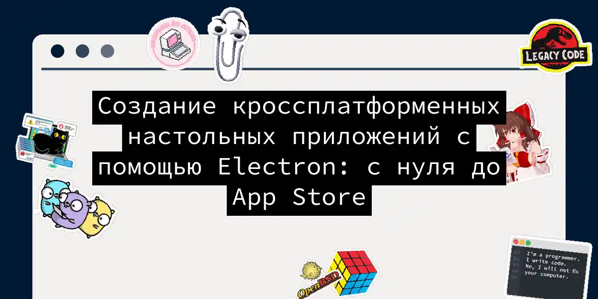 Создание кроссплатформенных настольных приложений с помощью Electron: с нуля до App Store