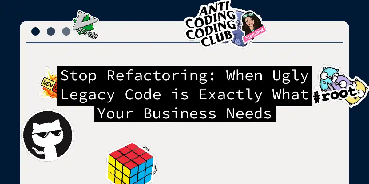 Stop Refactoring: When Ugly Legacy Code is Exactly What Your Business Needs