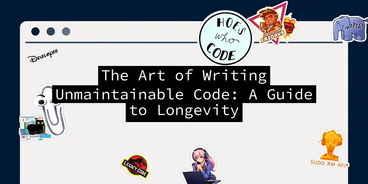 The Art of Writing Unmaintainable Code: A Guide to Longevity