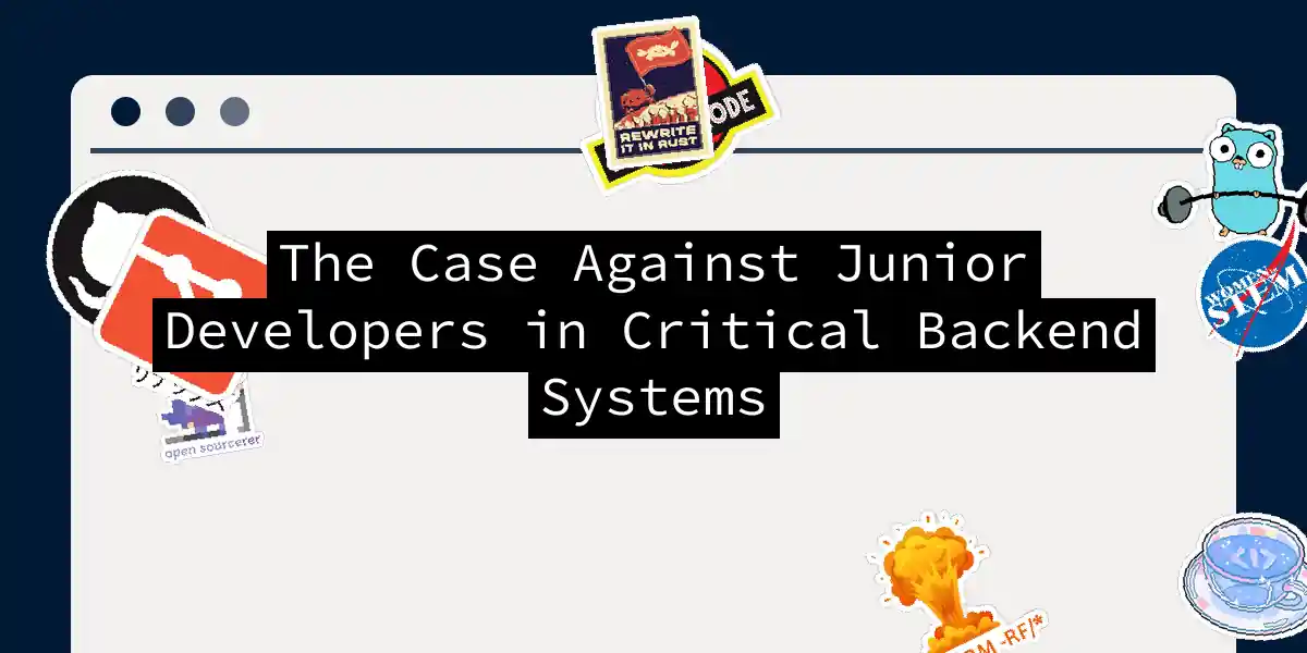 The Case Against Junior Developers in Critical Backend Systems