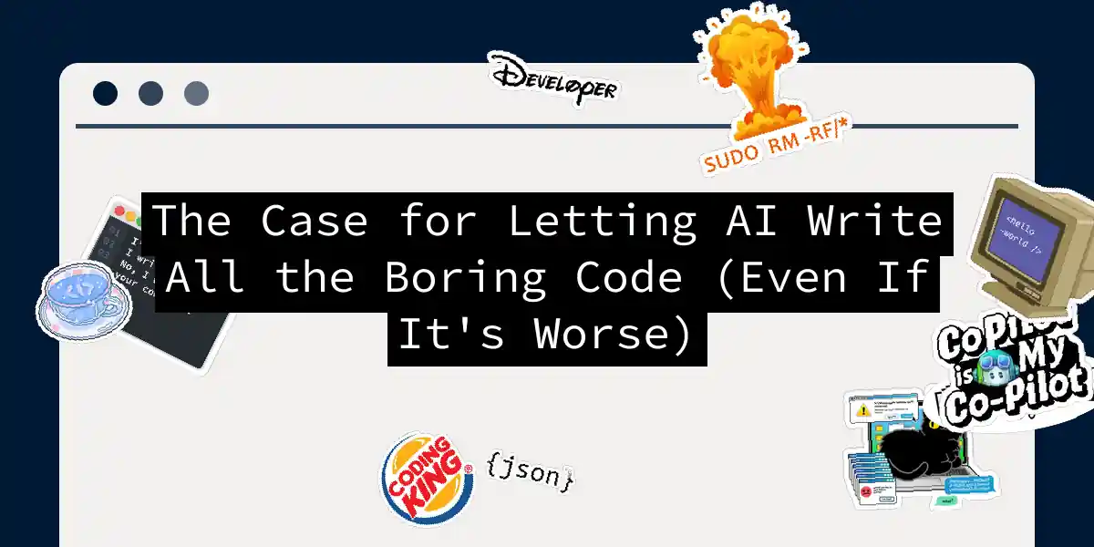 The Case for Letting AI Write All the Boring Code (Even If It's Worse)