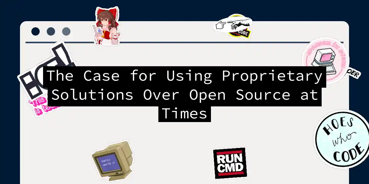 The Case for Using Proprietary Solutions Over Open Source at Times