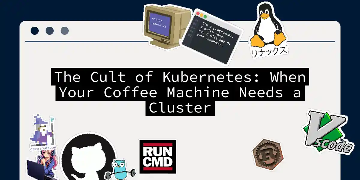 The Cult of Kubernetes: When Your Coffee Machine Needs a Cluster