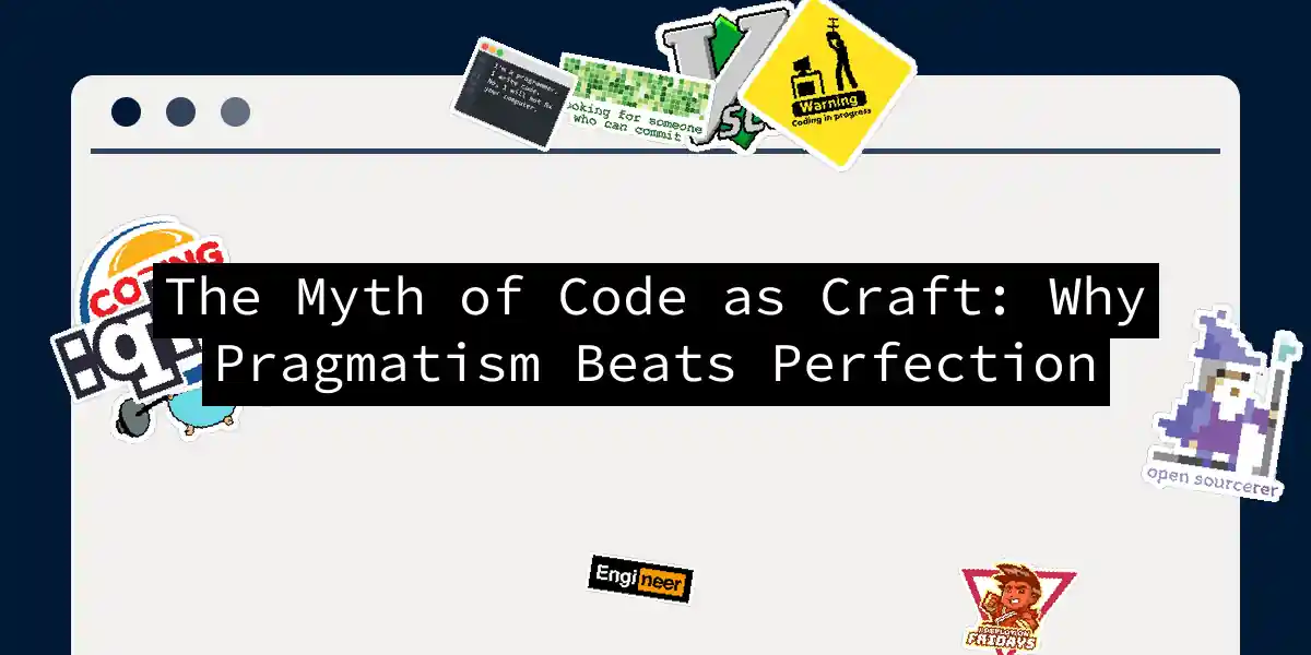 The Myth of Code as Craft: Why Pragmatism Beats Perfection