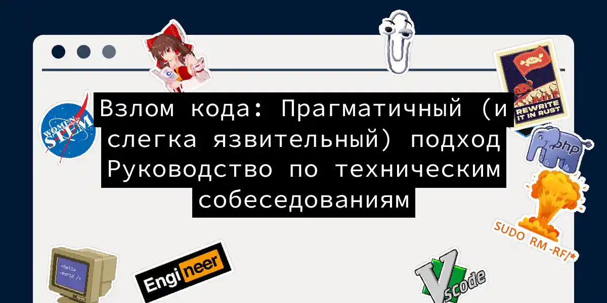 Взлом кода: Прагматичный (и слегка язвительный) подход Руководство по техническим собеседованиям