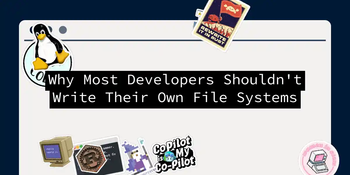 Why Most Developers Shouldn't Write Their Own File Systems