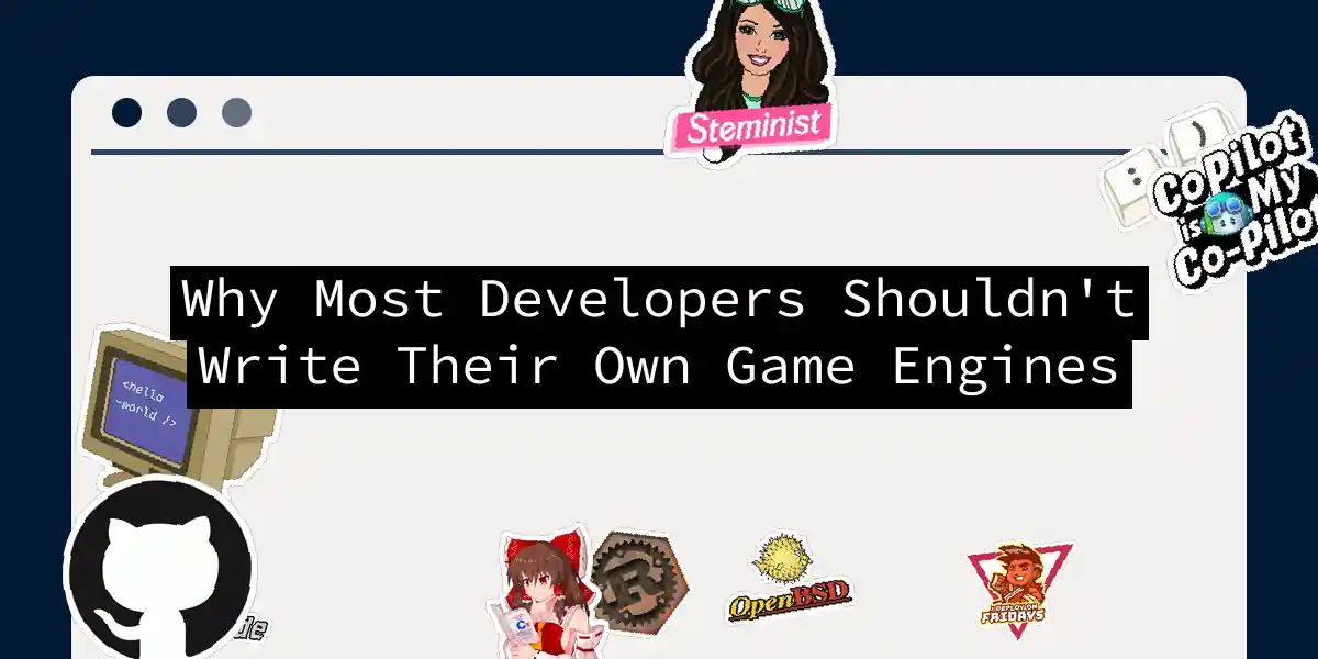 Why Most Developers Shouldn't Write Their Own Game Engines