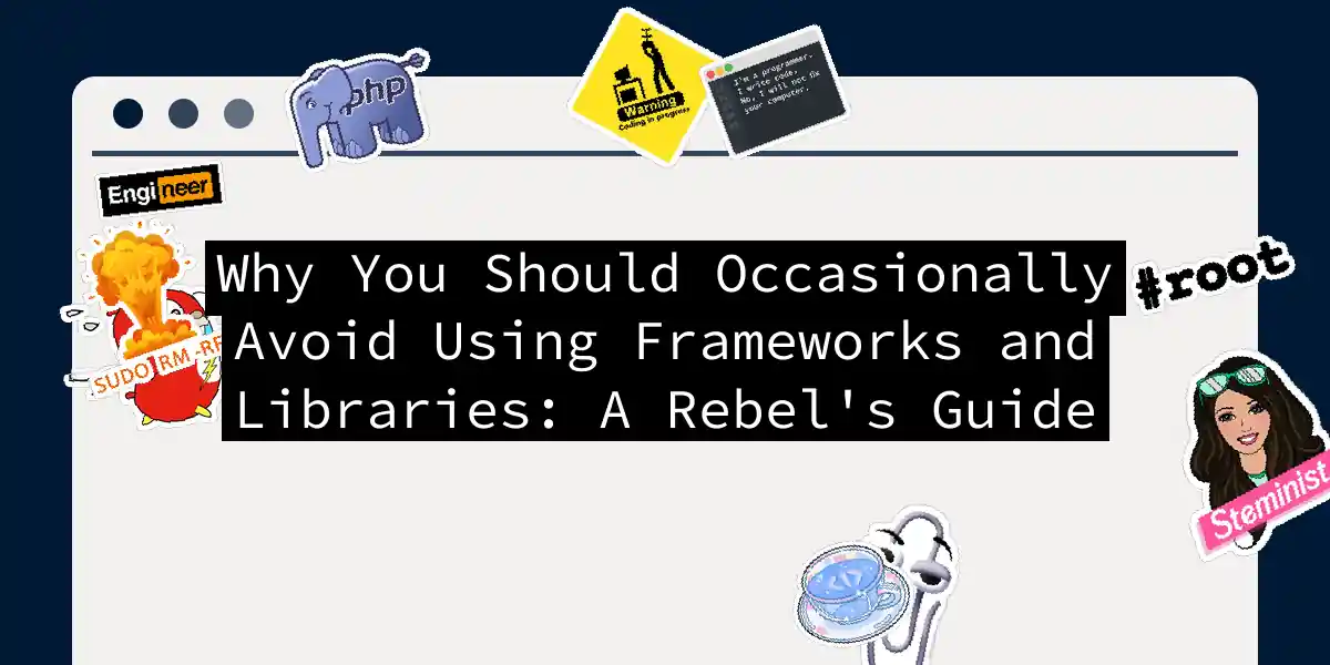 Why You Should Occasionally Avoid Using Frameworks and Libraries: A Rebel's Guide