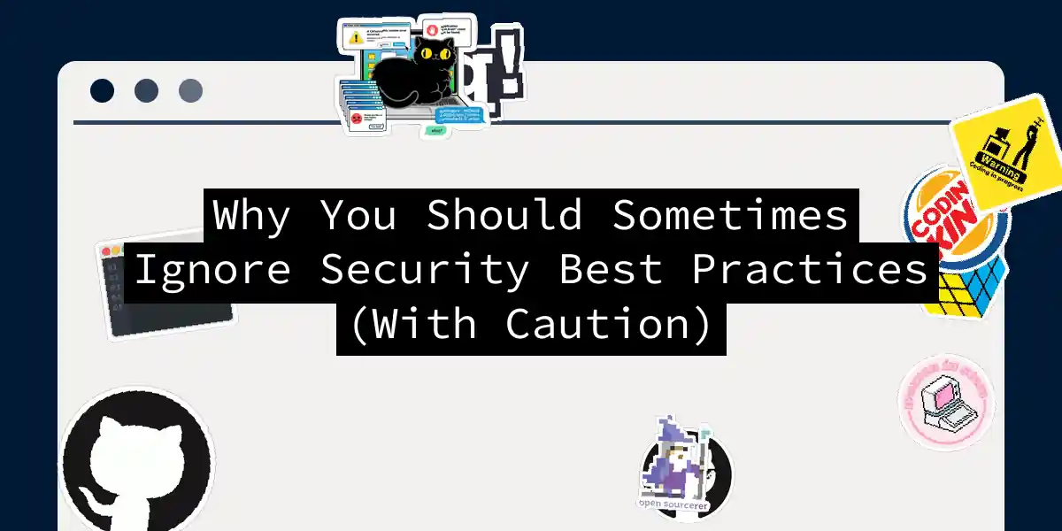 Why You Should Sometimes Ignore Security Best Practices (With Caution)