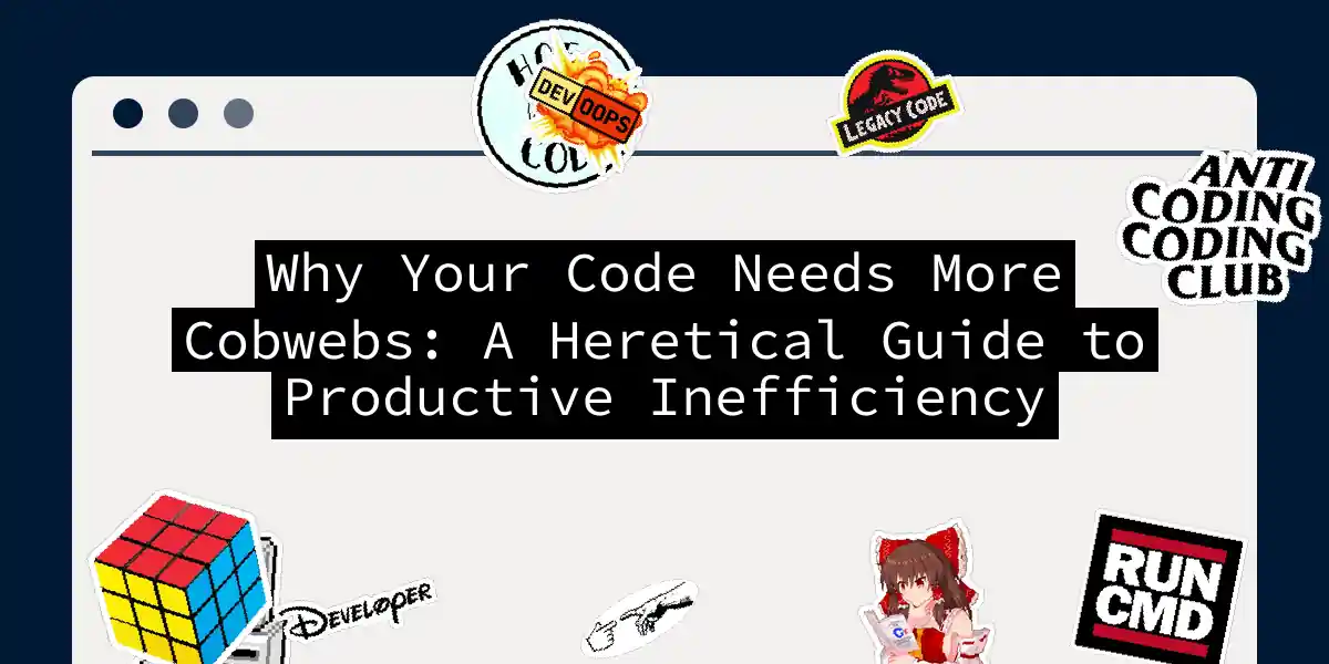 Why Your Code Needs More Cobwebs: A Heretical Guide to Productive Inefficiency